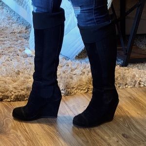 Fergie Citizen suede wedge sock like boot size 6